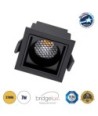 GLOBOSTAR® PLUTO-S 60269 Χωνευτό Downlight Σποτ με Honeycomb Anti Glare Reflector LED 7W 875lm 38° AC 220-240V IP20 Θερμό Λευκό 2700K - Bridgelux COB Chip & TÜV SÜD Driver - Μαύρο Ματ - Μ6.4 x Π6.4 x Υ4.9cm - Q5.5 x 5.5cm - 5 Χρόνια Εγγύηση